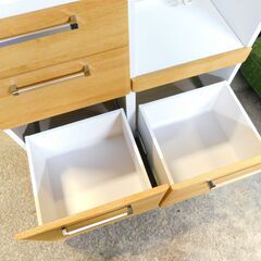 【JM883】♪配達&設置無料♪ リビンズ キッチンカウンター レンジボード カウンタータイプ 食器棚 レンジ台 幅90mの画像