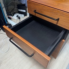 【中古】デスクワゴン 木製 高さ58cm 3段 キャスター付きの画像