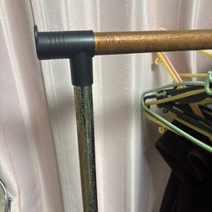 ハンガーラック]簡単高さ伸縮　プッシュ式ハンガーの画像