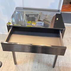 引出し付きデスク 机 テーブル ガラス天板 ブラック 黒 横幅60cm奥行45cm高さ70cm ★買取帝国 志木店の画像