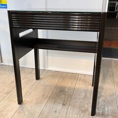 引出し付きデスク 机 テーブル ガラス天板 ブラック 黒 横幅60cm奥行45cm高さ70cm ★買取帝国 志木店の画像