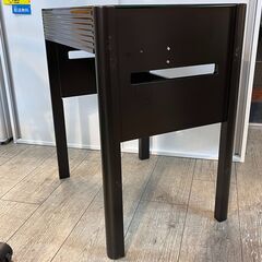 引出し付きデスク 机 テーブル ガラス天板 ブラック 黒 横幅60cm奥行45cm高さ70cm ★買取帝国 志木店の画像