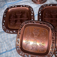 GY1120 マーキュリー　コーヒーカップ　ソーサー　5客　ブロンズ製の画像