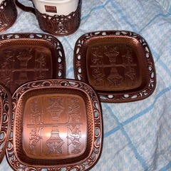 GY1120 マーキュリー　コーヒーカップ　ソーサー　5客　ブロンズ製の画像