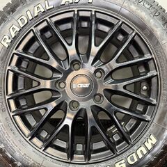 【MUDSTAR RADIAL A/T マッドスター 195/65R15】夏タイヤ【DCENTI 15インチ 6J5HPCD114.3+50】ホワイトレター ブラック ノア等　STH065の画像