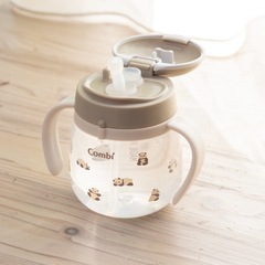 Combiラクマグ 漏れないストロー 240ml パンダ柄 6ヶ月の画像