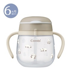 Combiラクマグ 漏れないストロー 240ml パンダ柄 6ヶ月の画像