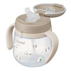 Combiラクマグ 漏れないストロー 240ml パンダ柄 6ヶ月の画像