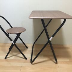 ※お取引相手決まりました【コンパクト！】おりたたみ机　イス　セット　弘益 フォールディングテーブルセットの画像