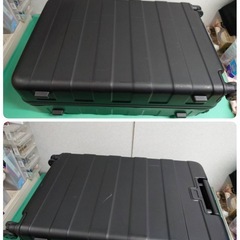 ● MUJI 無印良品 バーを自由に調節できる  ハード キャリーケース EEE0343A ブラック 75L TSAロック ファスナー式 スーツケース 中古 ③の画像