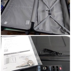 ● MUJI 無印良品 バーを自由に調節できる  ハード キャリーケース EEE0343A ブラック 75L TSAロック ファスナー式 スーツケース 中古 ③の画像