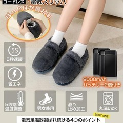 電気スリッパ⭐️コードレス フットウォーマー 歩ける 電気足温器 両面発熱 速暖の画像