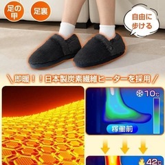 電気スリッパ⭐️コードレス フットウォーマー 歩ける 電気足温器 両面発熱 速暖の画像