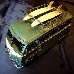 【雑貨】フォルクスワーゲン　マイクロバス　ブリキ製　インテリア雑貨の画像