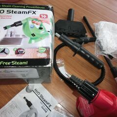 ③〇スチームクリーナー、保管品（年末のお掃除に）、〇動作確認済（スチーム出）説明書付き、すべてのアタッチメント使用しての確認はしてません、テイシュは大きさ比較用です購入価格￥１２８００、画像の物がすべてです、箱は傷み有、👉★お手数をおかけしますプロフィール必読ですの画像