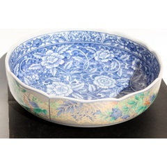 深皿　陶器　美濃焼　栄楽窯　直径25cmの画像