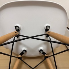 ダイニングチェア　ナチュラル木脚ホワイトの画像
