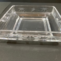 透明　竹の絵　　皿の画像