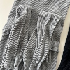 【美品】リブ編みマタニティレギンス グレー &ブラック セットの画像