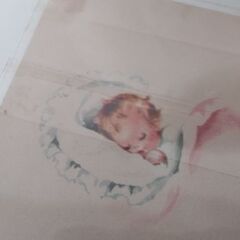 【2枚セット】ヴィンテージカード Happy Birthday ベイビー ピンクの画像