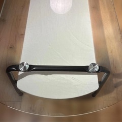 ガラステーブル（ローテーブル）／収納棚付き　定価 11,990円
の画像