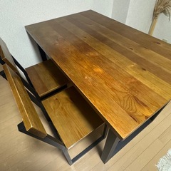 ダイニングテーブル　ベンチ　セットの画像