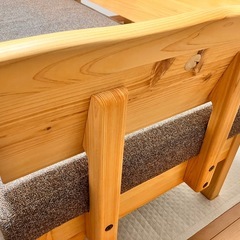 ダイニングチェア　ソファー　檜　オットマン付きの画像