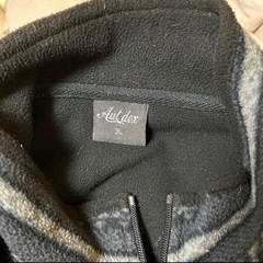 Aut dex フリースジャケット　フロントジップ　ブラック×グレー柄　3Lの画像