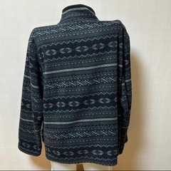 Aut dex フリースジャケット　フロントジップ　ブラック×グレー柄　3Lの画像