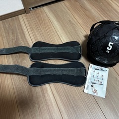 La-VIE(ラヴィ) メディシンボール5 kg  & 　ビジョンクエスト アンクルウェイトフィットネスウェイト2キロ×２の画像