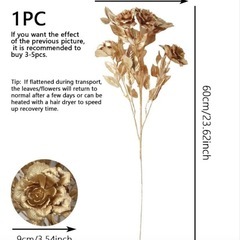 結婚式 ウェルカムスペース 造花 ゴールドの画像