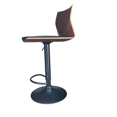 【ジ1120-16】スタイリッシュ昇降バーチェア／ウッド×ブラックで高級感◎の画像