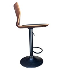 【ジ1120-16】スタイリッシュ昇降バーチェア／ウッド×ブラックで高級感◎の画像