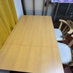 ダイニングテーブル ブッター ナチュラル 伸長式ダイニングテーブル バタフライテーブル 幅90~120cm 4人掛け の画像