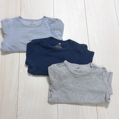 H&M リブ　ボディスーツ　ロンパース　肌着　セットの画像