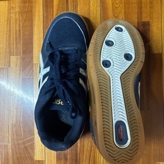 体育館シューズ　asics ネイビーの画像