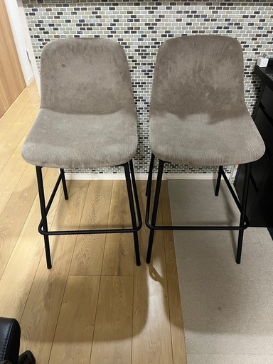 カウンターチェア ハイチェア 2脚