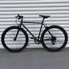 【8万で購入】クロスバイク 黒 700C 美品 高級シマノ社製変速付き ロード ピスト　マウンテン BMX ビーチクルーザー お洒落 自転車【早い者勝ち】の画像