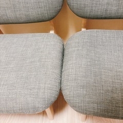 ニトリ　ファブリック リビングダイニングチェア2 点セット(Nシールド リラックスワイド WW/GY)の画像