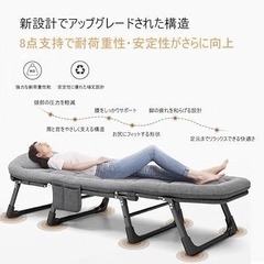 折りたたみベッド 軽量簡易ベッド コンパクト収納 シングル 組み立て不要の画像