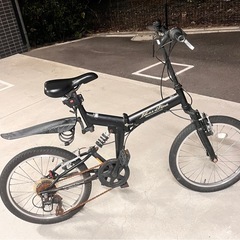 折りたたみ自転車 ブラック 6段ギア変速の画像