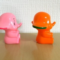 サトちゃん サトコちゃん 指人形 ソフビ 2体セット 昭和レトロ　佐藤製薬の画像