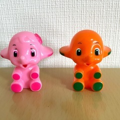 サトちゃん サトコちゃん 指人形 ソフビ 2体セット 昭和レトロ　佐藤製薬の画像