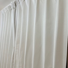 【京都市★美品】一級遮光/ツイード調カーテン/アイボリー系の画像