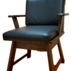 木製合成の皮張りダイニングこたつ椅子（２脚）の画像