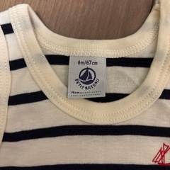 【美品2着】プチバトー6M/67センチ　ロンパース／カバーオールの画像
