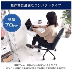 【定価9,999円】昇降デスク　レバー式　幅70cm 白の画像