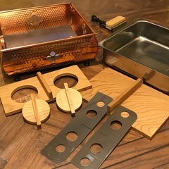 ★おでん鍋 銅二重構造★未使用品★ステンレス鍋 仕切り付き レトロ★  ★二重構造のステンレス鍋、仕切り付きで便利の画像