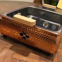 ★おでん鍋 銅二重構造★未使用品★ステンレス鍋 仕切り付き レトロ★  ★二重構造のステンレス鍋、仕切り付きで便利の画像