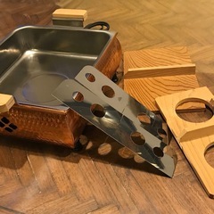 ★おでん鍋 銅二重構造★未使用品★ステンレス鍋 仕切り付き レトロ★  ★二重構造のステンレス鍋、仕切り付きで便利の画像